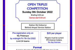 Petanque competition triplet - Gisborne - Australia