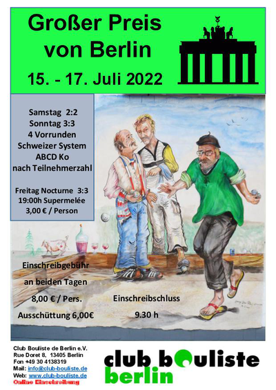 open to all petanque competition in triplet in Berlin - Germany - July 15, 2022