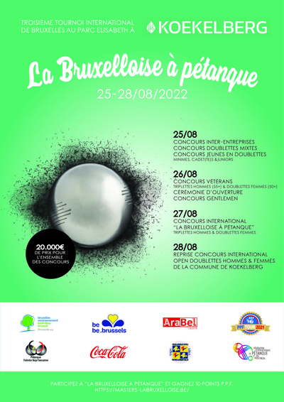 open to all petanque competition in mixed triplet in Brussels - Belgium - Aug. 25, 2022