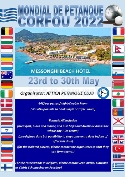 open to all petanque competition in triplet in Corfu - Greece - May 30, 2022
