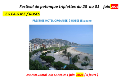 open to all petanque competition in triplet in Roses - Spain - May 28, 2024