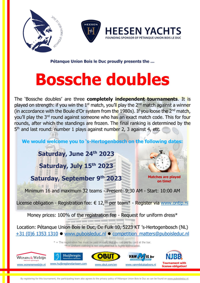 open to all petanque competition in doublet in 's-Hertogenbosch - Netherlands - June 24, 2023