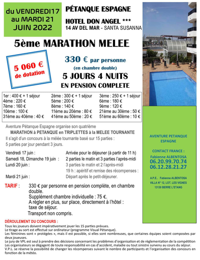 open to all petanque competition in triplet in Santa Susanna - Spain - June 17, 2022