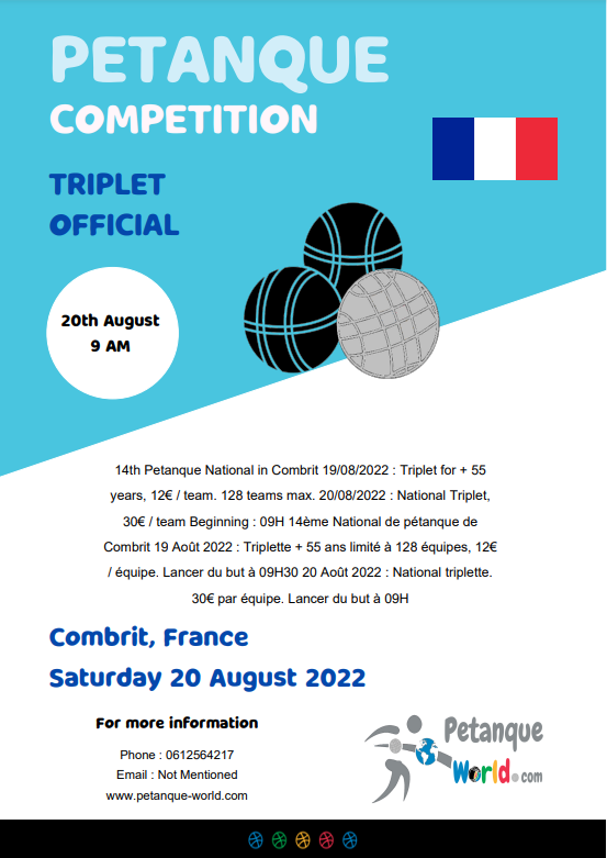 Generate a poster for a petanque tournament competition.
